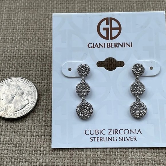 Giani Bernini Women Earrings Sterling Silver Jewelry Cubic Zirconia Earrings $90 - Picture 8 of 11